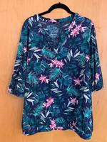 Olsen Gr. 46 Shirt 3/4-Arm Blättermotiv grün blau rosa Monstera Hessen - Langen (Hessen) Vorschau