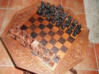 Schachbrett mit Figuren aus Bali Hessen - Fronhausen Vorschau