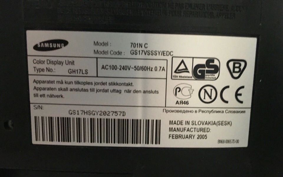 Samsung PC-Monitor: Samsung SyncMaster 701 N in Wentorf