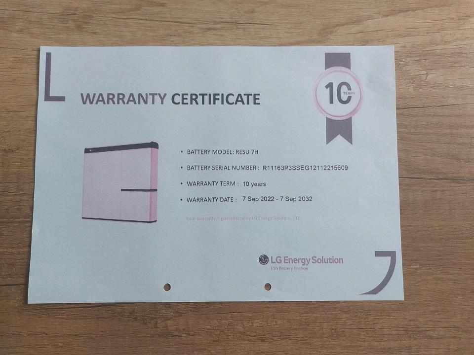 BATTERIESPEICHERPAKET  mit LG RESU 7H, gebraucht in Kritzmow