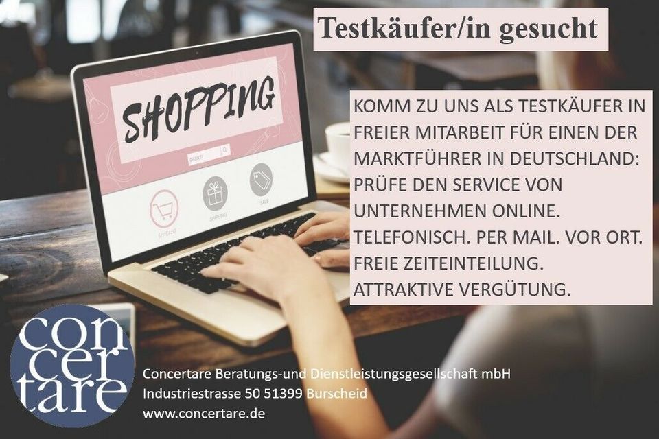 Testkäufer / Mystery Shopper (m/w/d) in Jülich gesucht in Jülich