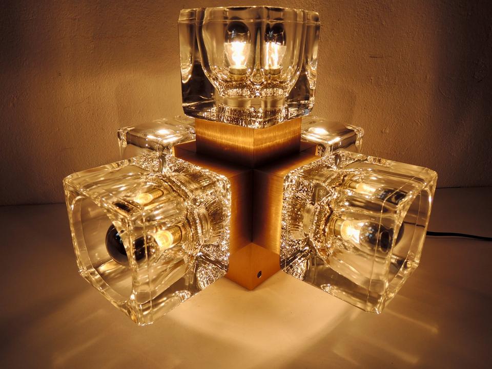 Deckenlampe Peill & Putzler Cube Messing Midcentury Vintage 70er in Berlin
