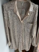 River Island Pailletten Longbluse silber/beige Gr. XS Bayern - Windberg Vorschau