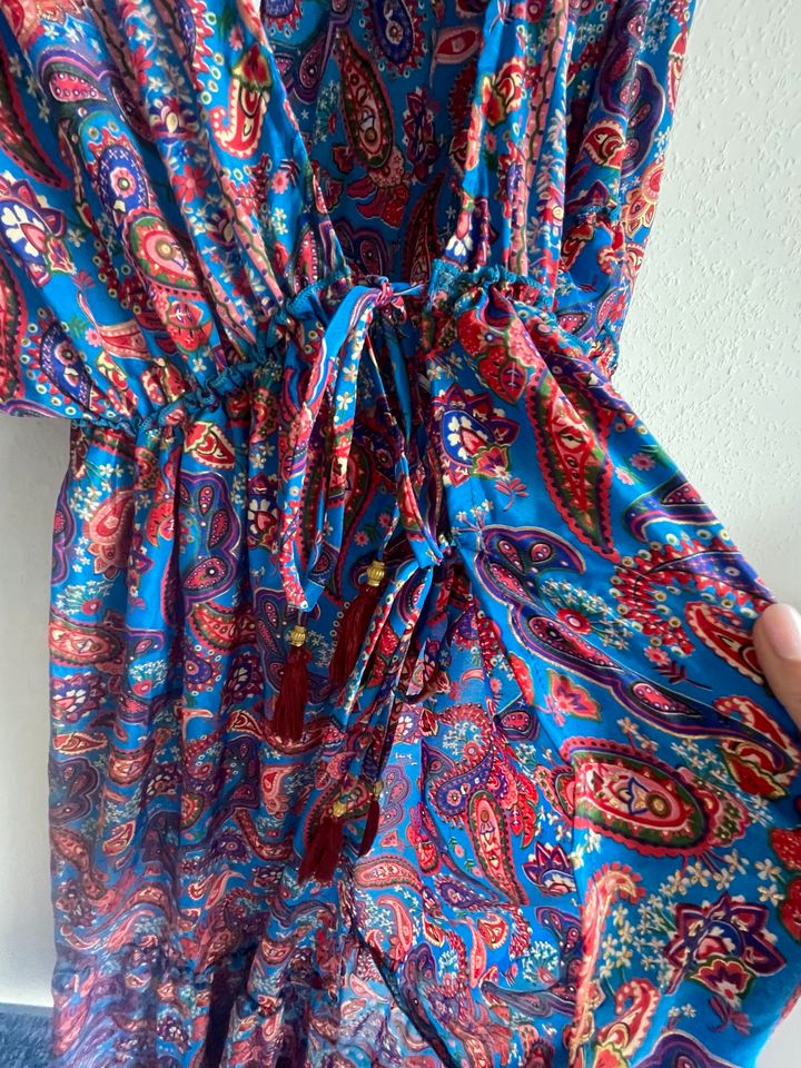 Mantel Kimono OneSize Paisley blau bunt Seide edel Boho Ibiza neu in Wachtberg