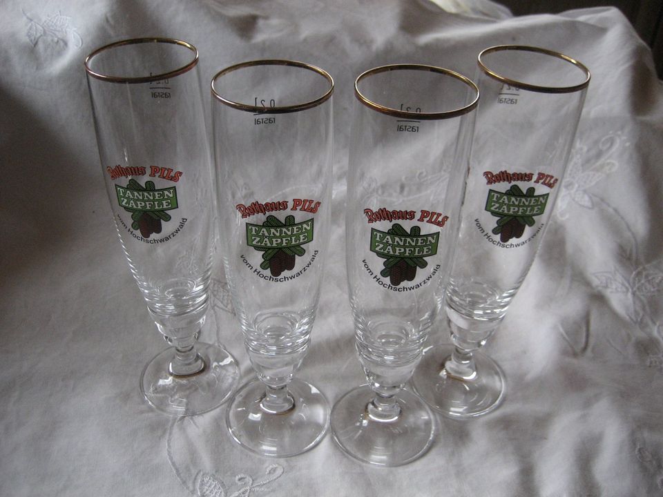 3x Rothaus Tannenzäpfle Bierglas Pokalglas 0,2 Liter in Birkenheide