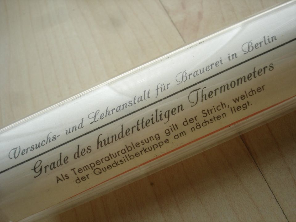 41cm Alkoholmeter mit Holzzylinder aus dem 1930 Jahren, selten in Kippenheim