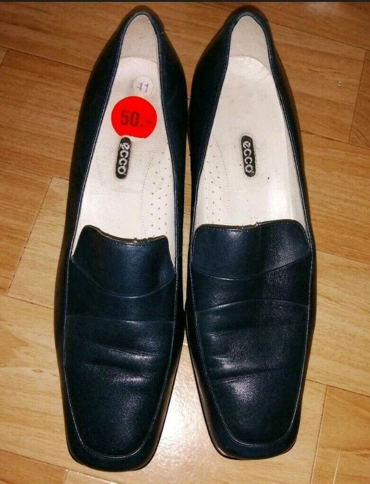 Pumps Loafer Business Schuhe Gr 41 7 ECCO Leder dunkel blau in Gießen