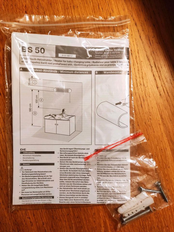 Heizstrahler für Wickeltisch in Werlte 