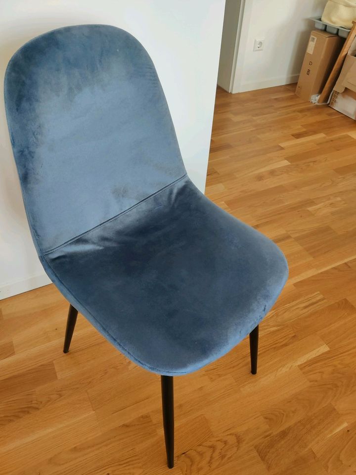 Samt Stuhl blau und grün, sehr guter Zustand in Stuttgart