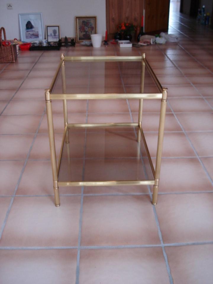 Beistelltisch Nachttisch Couchtisch Blumentisch Glas/Gold in Kleinostheim
