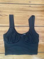 H&M Crop Top schwarz mit Details und Schleife Berlin - Friedenau Vorschau