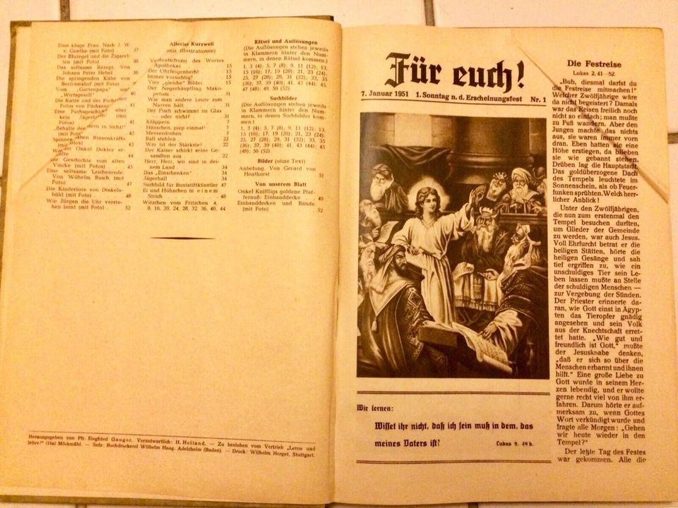 Für Euch! 1951 Wochenblatt für evangelische Kinder in Köln