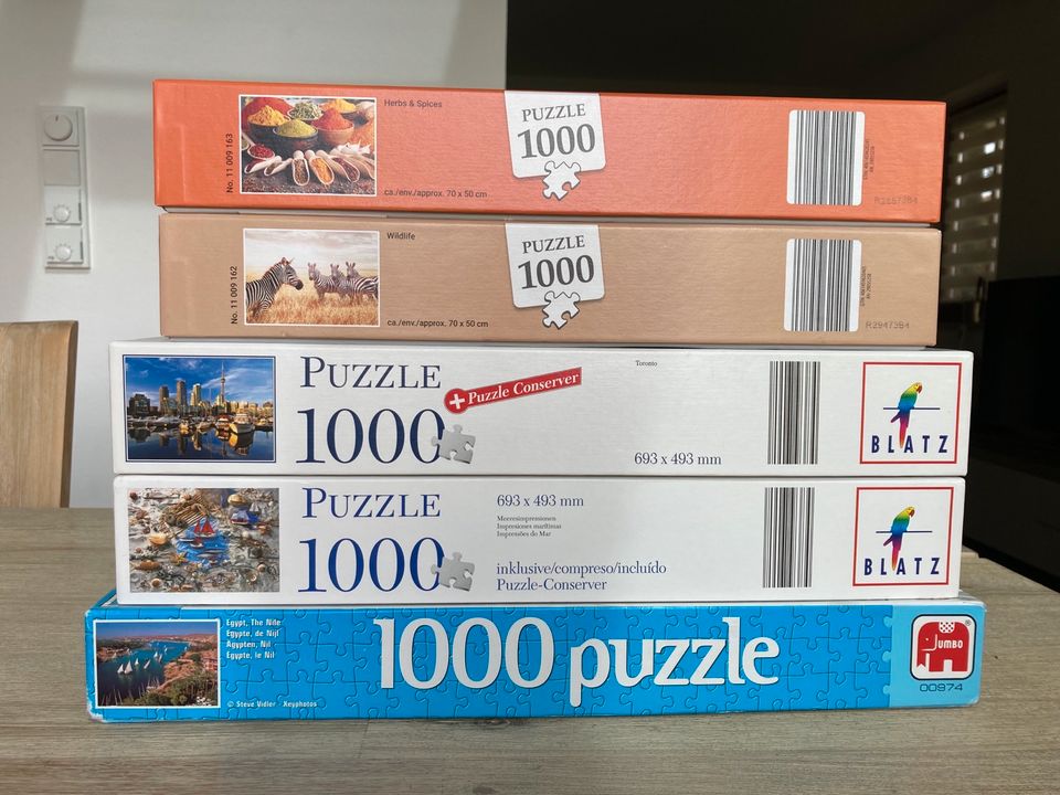 5 Puzzle Sammlung Paket Konvolut 1000 Teile in Weilheim i.OB