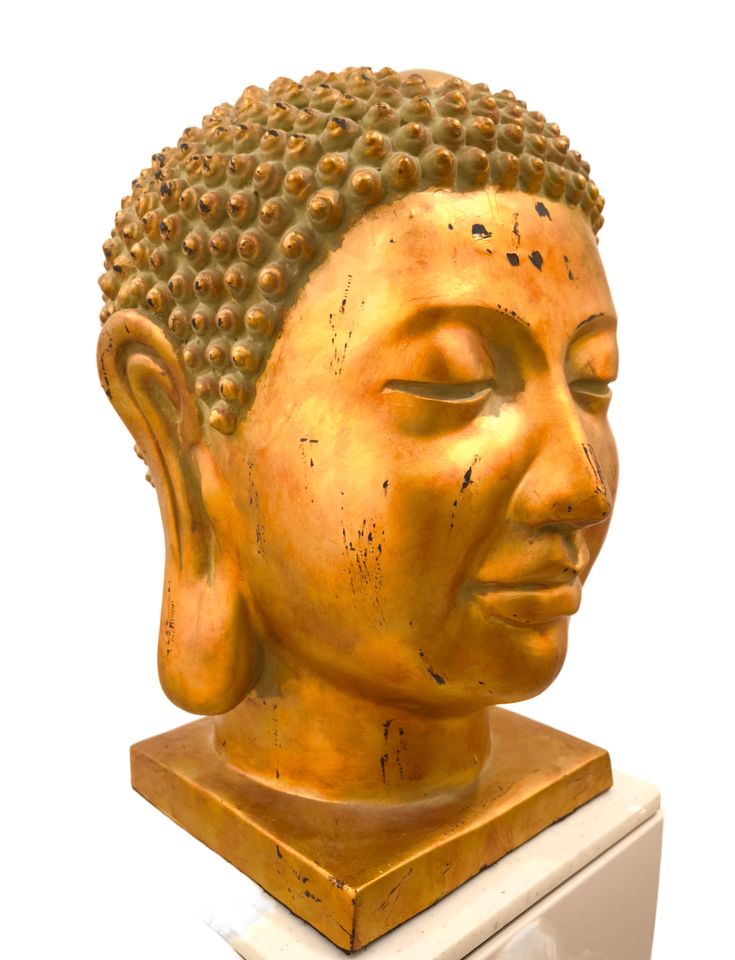 Großer Buddha-Kopf in Gold in Gütersloh