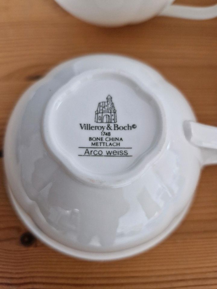 Villeroy & Boch Arco weiss Teetassen Bone China in Bruchhausen-Vilsen