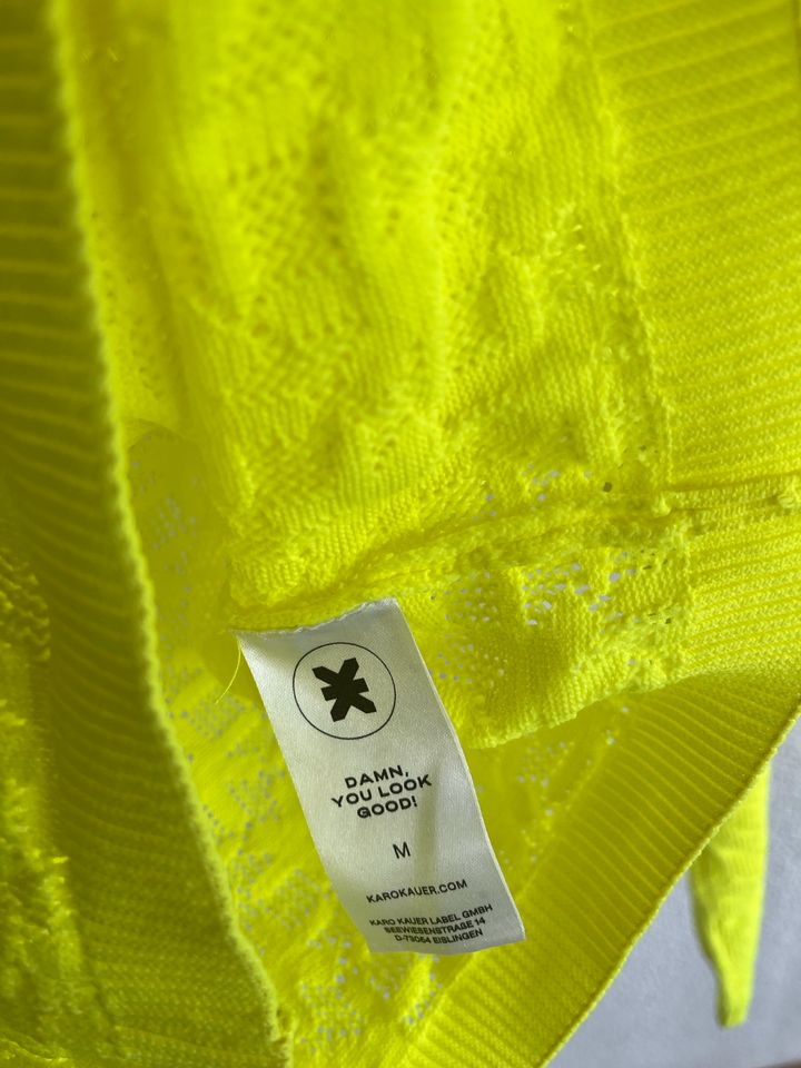 Karo Kauer Label Oberteil Shirt Longsleeve neon lime gelb M NEU in Elsenfeld