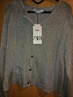 Original ZARA Weste Sweater glitzer silber-grau Gr XL 42/44 NEU Bayern - Burglengenfeld Vorschau