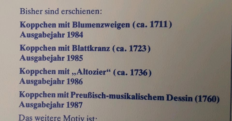 Porzellan: Koppchen "Blumenzweige" Meissen 1984 in Swisttal
