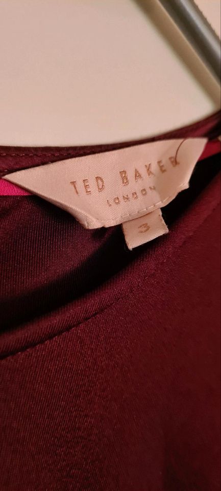 Ted Baker Kleid Gr. 38 weinrot mit Rüschen und Taschen in Geislingen an der Steige