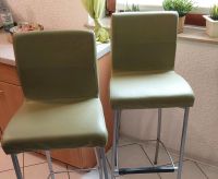 Barstühle (2 Stück) Leder grün Hessen - Lampertheim Vorschau