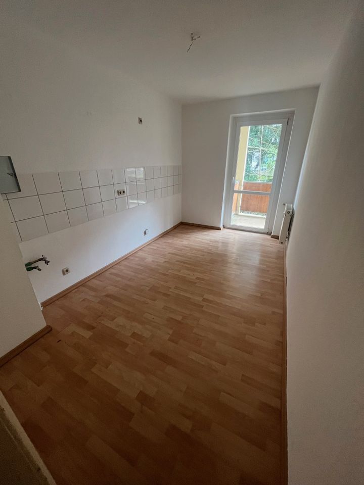 kleine und preiswerte 2 Raumwohnung im Erdgeschoß mit Balkon und Gartennutzung zu vermieten in Freiberg in Freiberg