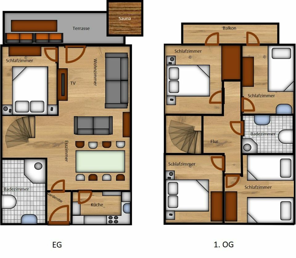 Ferienhaus Diane für 9p -  See, Wald, Sauna, WLAN in Kirchheim