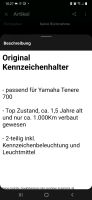 Kennzeichenhalter Yamaha Tenere 700 Niedersachsen - Goldenstedt Vorschau