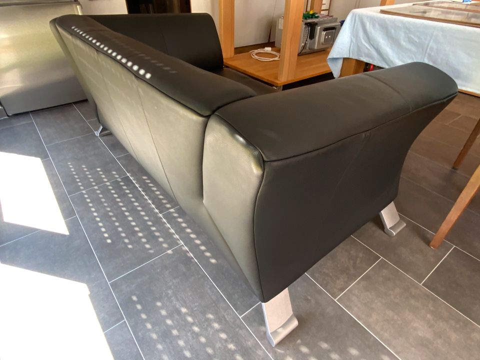 Rolf Benz 322 Designer Leder Sofa Schwarz Zweisitzer Couch TOP in Lemförde