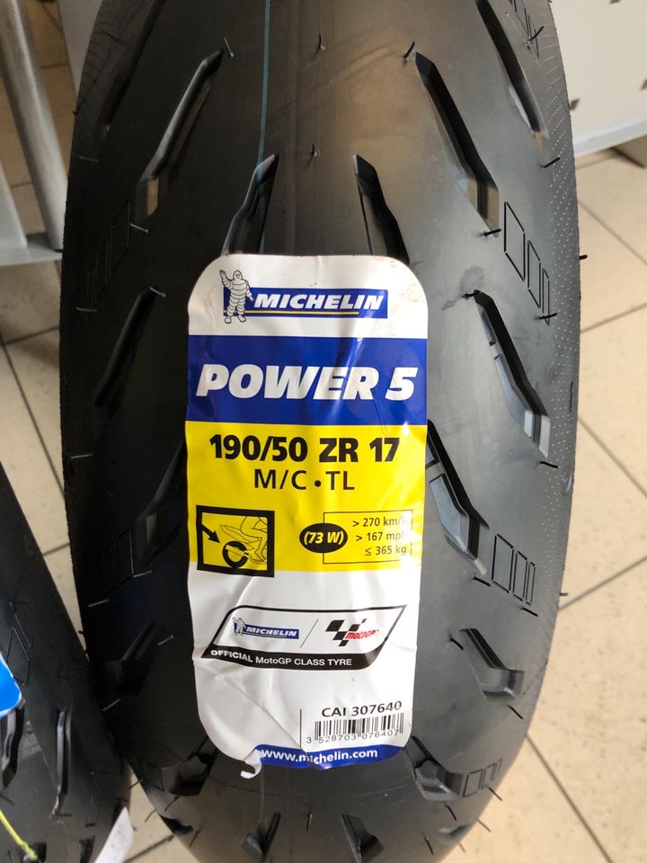 Motorradreifen 120/70ZR17 + 190/50ZR17 Michelin Power 5 in Halle