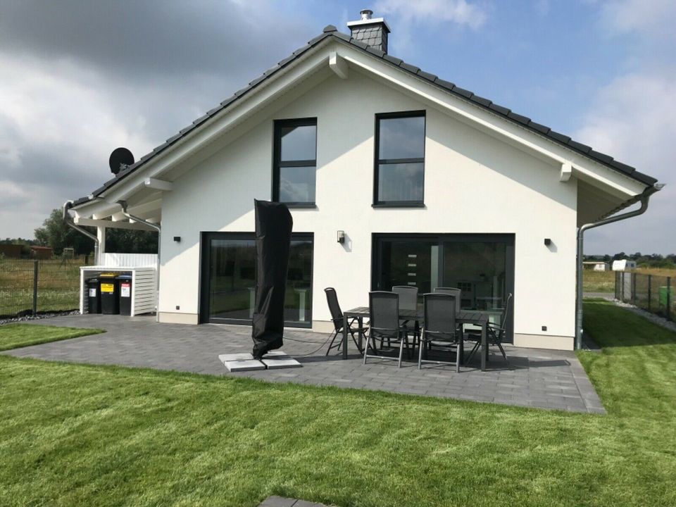 „Hilde“ Ferienhaus am See Urlaub Sauna Kamin Boot Angeln Surfen in Delitzsch