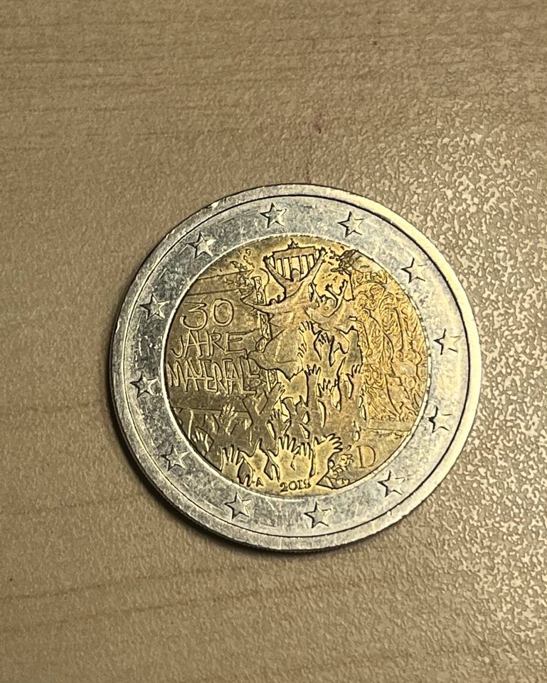 2-Euro Münze 30 Jahre Mauerfall 2 Euro zwei € Gedenkmünze 2019 in Heidelberg