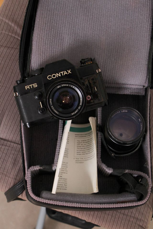 Contax RTS mit 2.8/135mm Yashica/Yashica 2.8/28mm/Tasche in Bielefeld