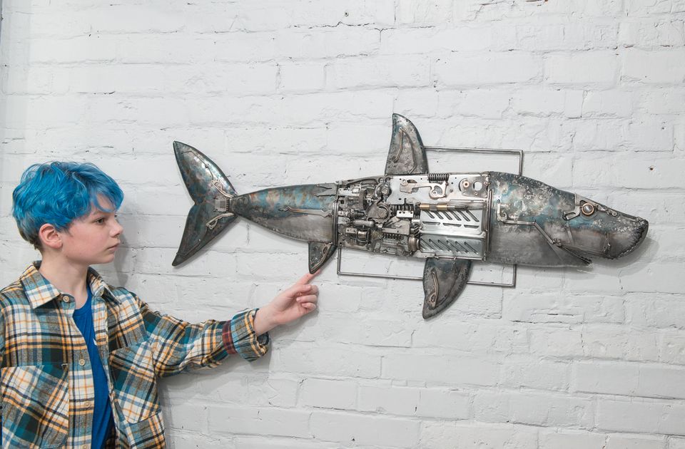 Weiße Hai,Carcharodon carcharias, 3D Wandkunst in Bremen