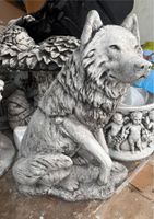 Steinfigur Wolf lebensgroß frostfest 90 kg Beton Garten Stein Lübeck - Kücknitz Vorschau