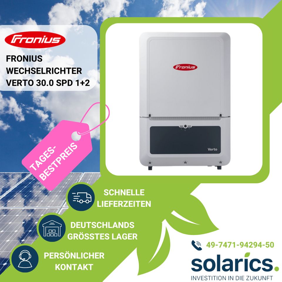 ⭐NEUES MODELL⭐Fronius Wechselrichter Verto 30.0 SPD 1+2⭐ in Hechingen