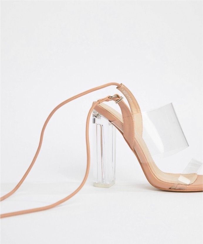 Public Desire Riemchen Sandalen Plexi Nude Transparent 36 NEU in Hamburg