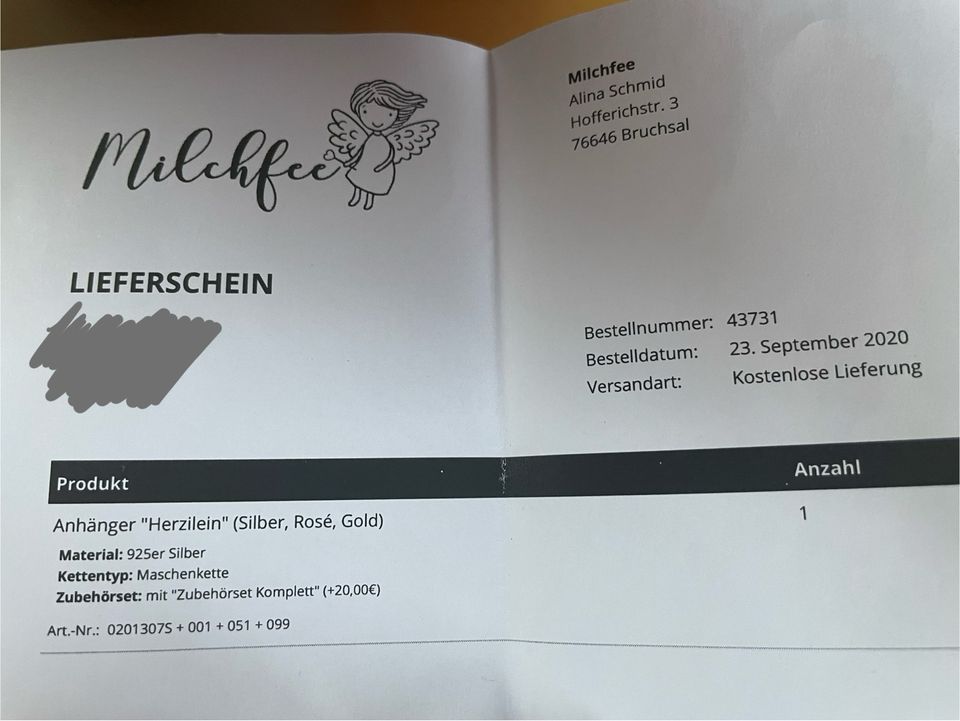 Milchfee Anhänger „Herzilein“ Milchzahn Schmuck in Stegen