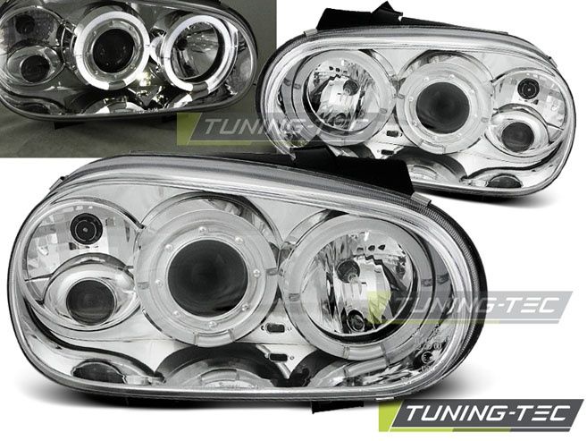 Tuning-Tec LED Angel Eyes Scheinwerfer für VW Golf 4 97-03 chrom in Viersen