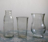 3 Glasvasen Vase Glas Flasche bauchig eckig Kreis Ostholstein - Neustadt in Holstein Vorschau