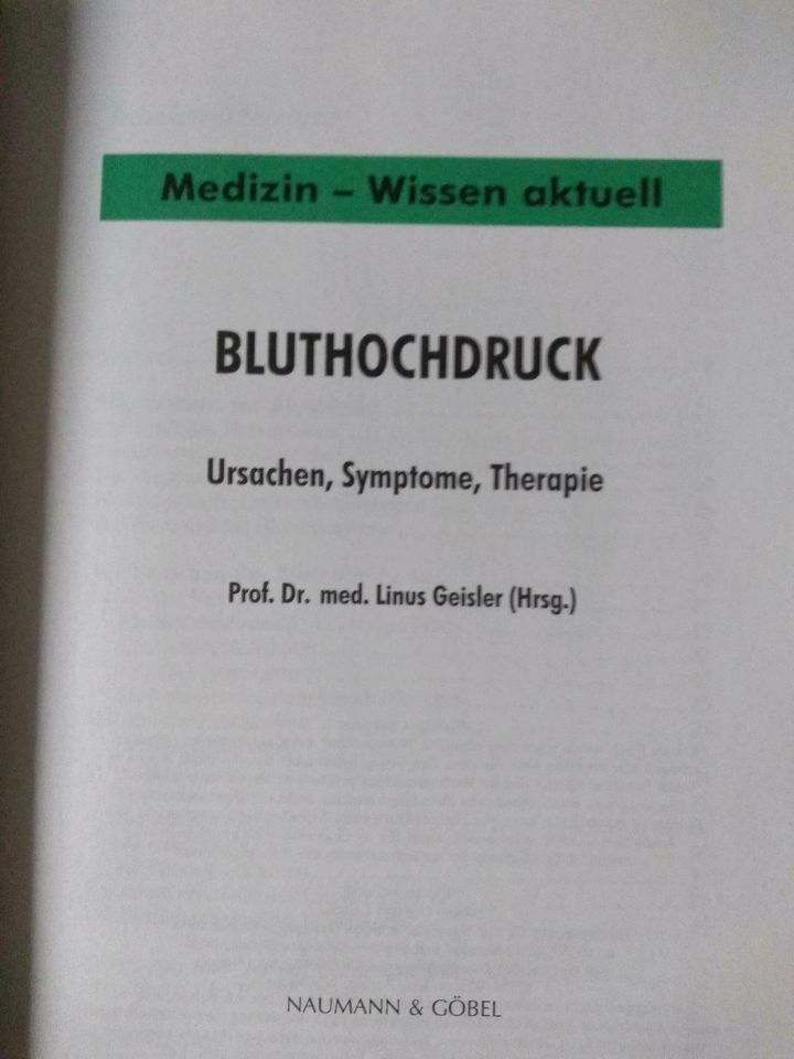 Bluthochdruck, Ursachen, Symptome, Therapie, Buch über Blut hochd in Weißenburg in Bayern