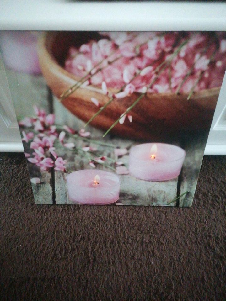 Leuchtendes Bild Yoga 50cm quadratisch Kerzen Stillleben in Bochum