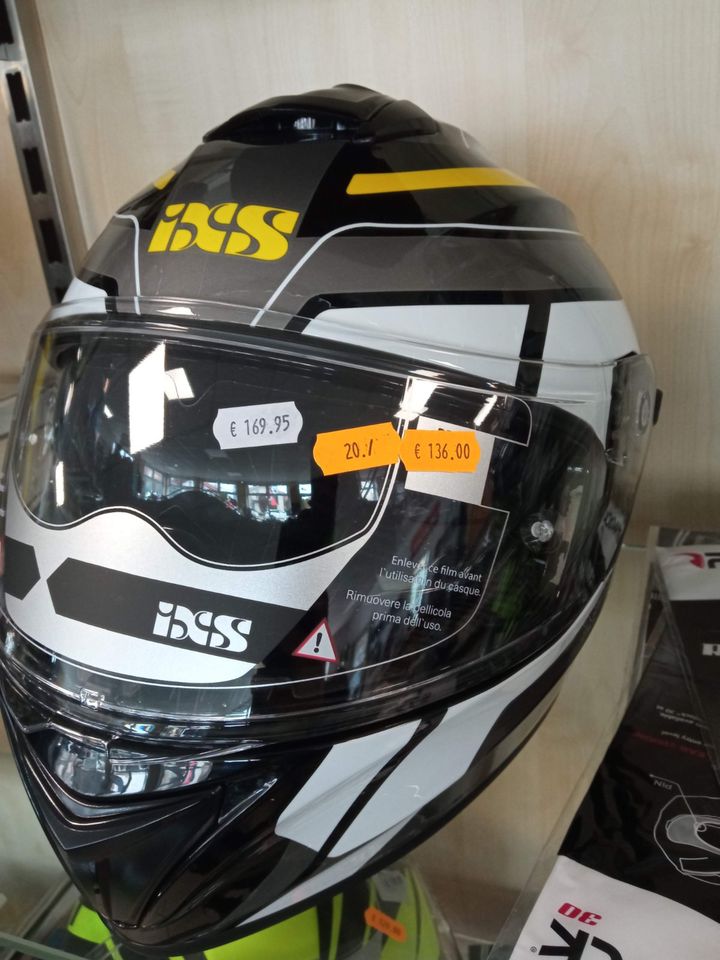 IXS Motorrad-Integralhelm iXS216 2.2 grau-schwarz-gelb Gr.XS in Krumbach Schwaben