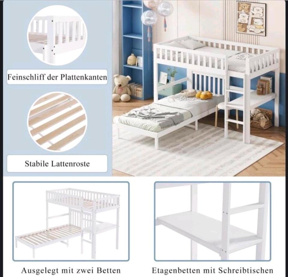 Etagenbett Kinderbett 90x200 Neu Hochbett Jugendbett Holzbett in Hamburg