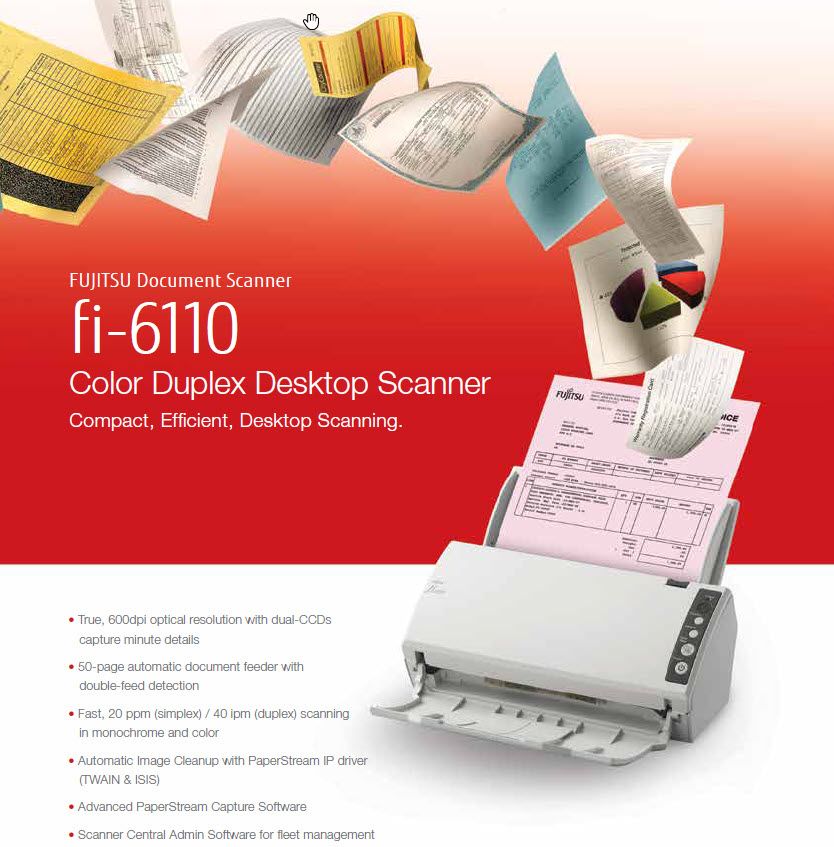 Fujitsu fi-6110 Dokumentenscanner Duplex (Neupreis 699 €) in Fernwald