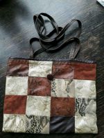 Handtasche Leder Unikat beige braun Patchwork Schlagenleder München - Sendling-Westpark Vorschau