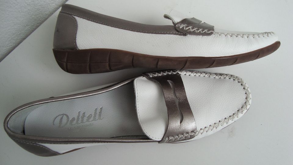 Sommerschuhe  " DELTELL"    weiß / silber  Gr.41 in Dortmund