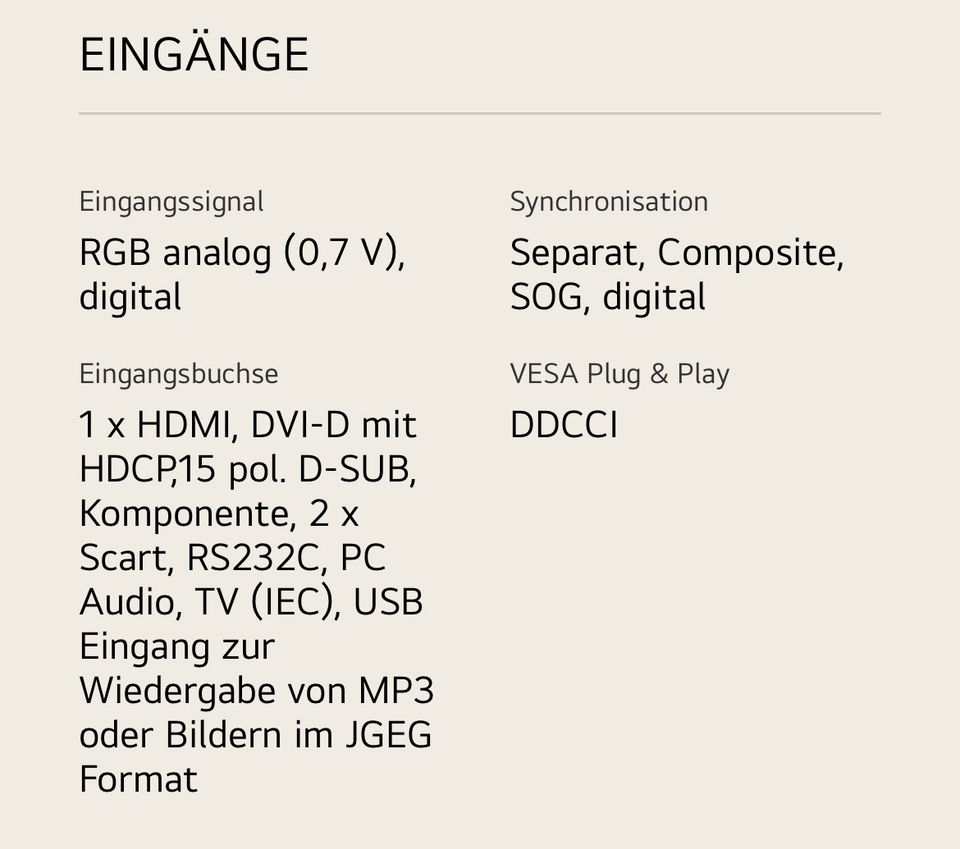 LG Full HD Monitor-TV (Fernseher) mit Fernbedienung in Malberg