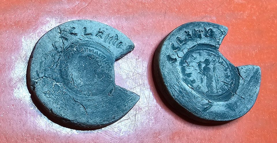 Römische Münzen Gussform aus dem 3/4 Jahrhundert nach Christus in Neckarsulm