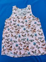 Ganz leichte Sommerbluse / Trägershirt mit Schmetterlinge Gr.L Berlin - Rudow Vorschau