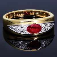 Wunderschöner Goldring Rubin-Brillantbesatz 56RG 585 14K ECHT GOLD WIE NEU Schmuck Massiv Goldschmuck Viele weitere Angebote mit Finanzierung Ratenzahlung im Shop sensburg-aurum Berlin - Neukölln Vorschau